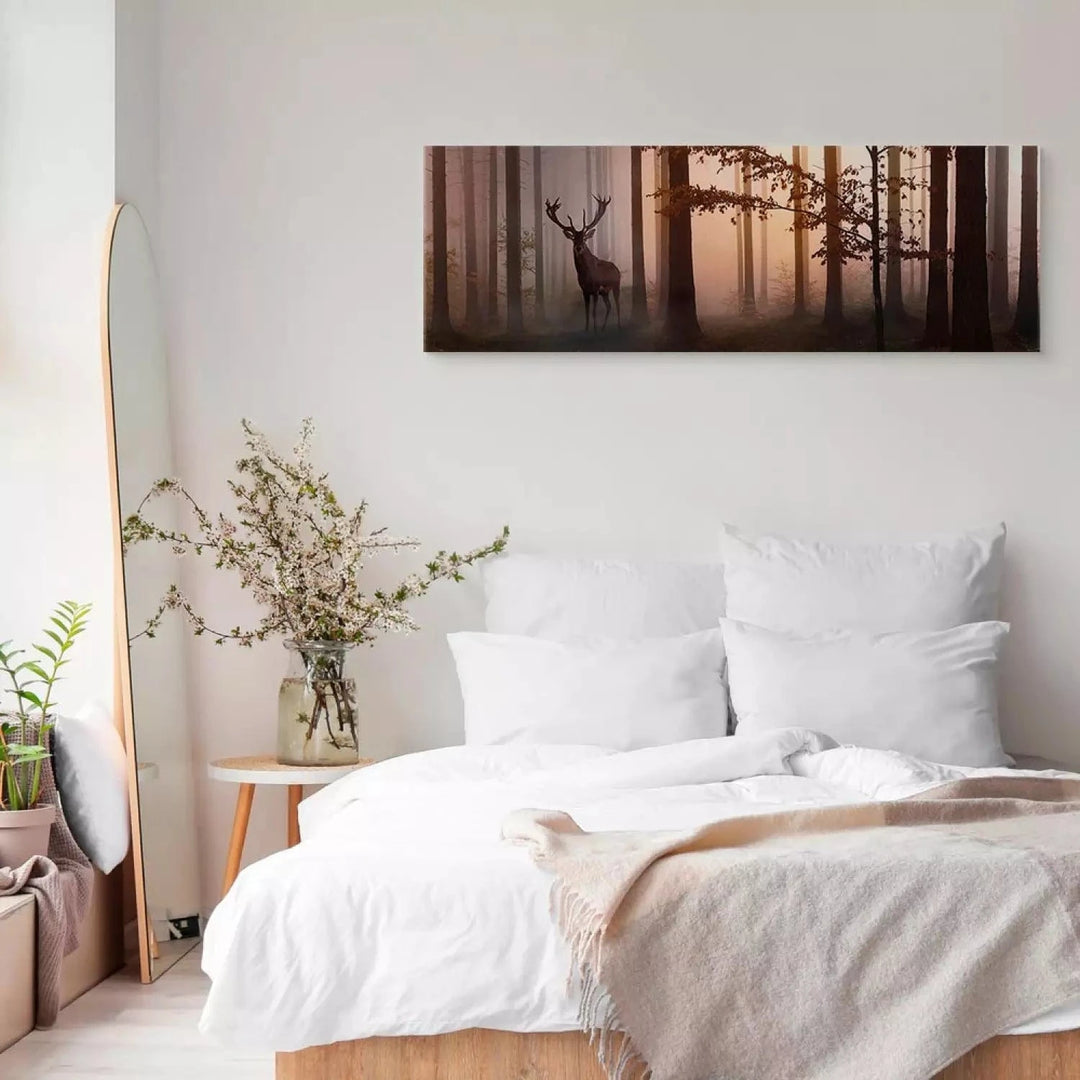 Kanva ar dabu - Rīts mežā (brūnos toņos), 150016 - viesistabai ART XL