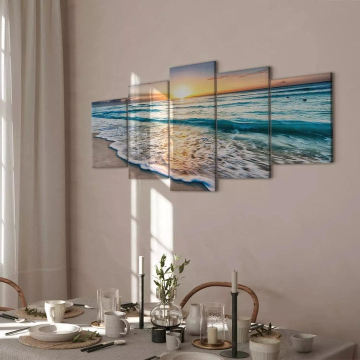 Glezna ar jūru - Pastaiga gar jūras krastu, (x 5), zilos toņos G-ART