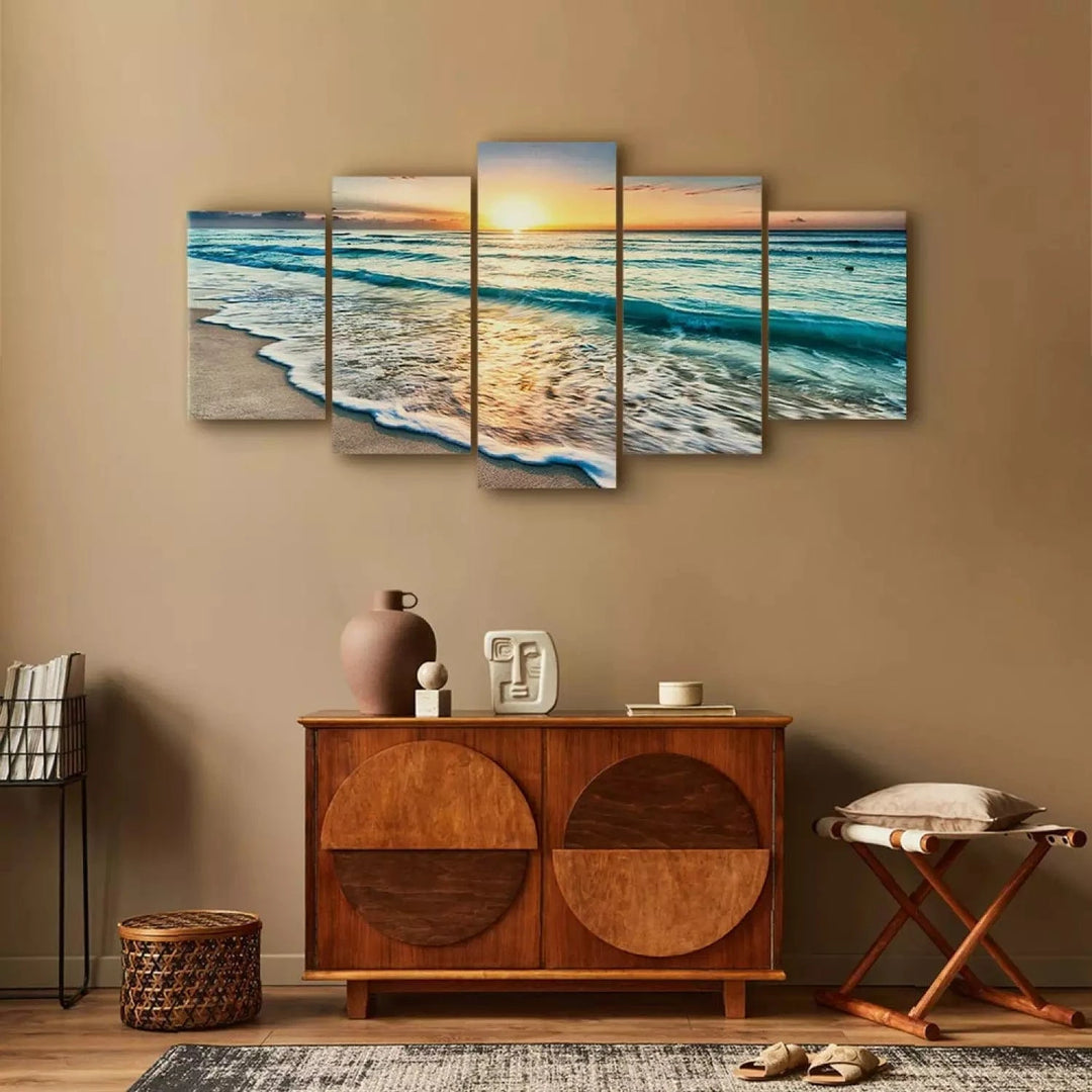 Glezna ar jūru - Pastaiga gar jūras krastu, (x 5), zilos toņos G-ART