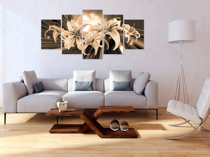 Glezna ar lilijam brūnos toņos - Atmiņu pušķis, 90609 (x5) G-ART