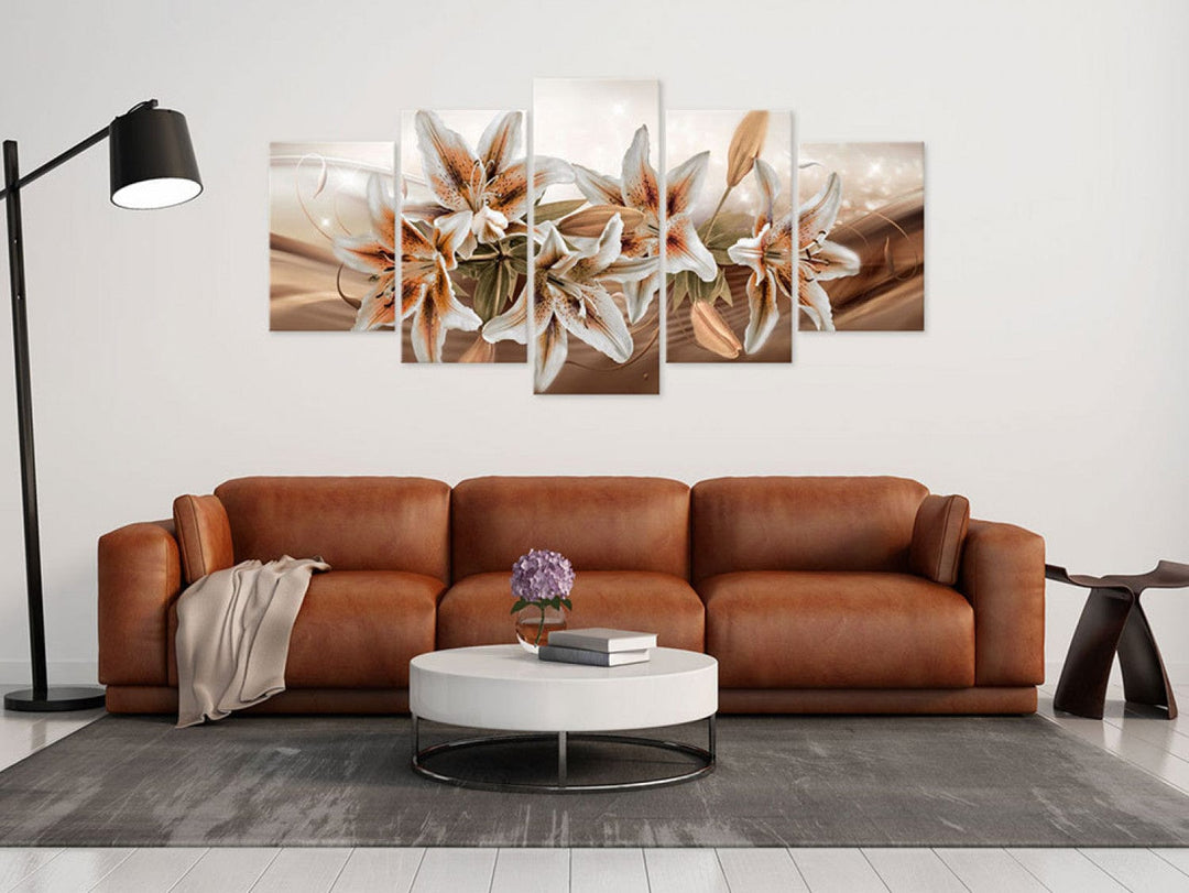 Glezna ar lilijam brūnos toņos - Brūnā grācija, 93796 (x5) G-ART