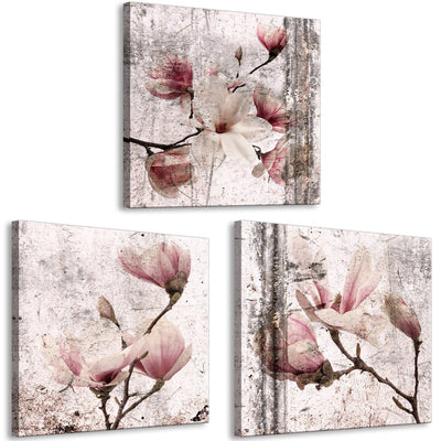 Glezna ar magnoliju rozā toņos - Liriskās magnolijas (x 3), 122781 Tapetenshop.lv.