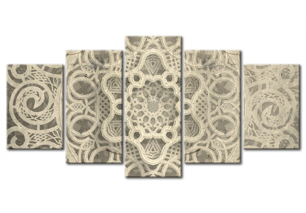 Glezna ar mandalas rakstu bēšos toņos - Dvēseles mandala, 94956 G-ART