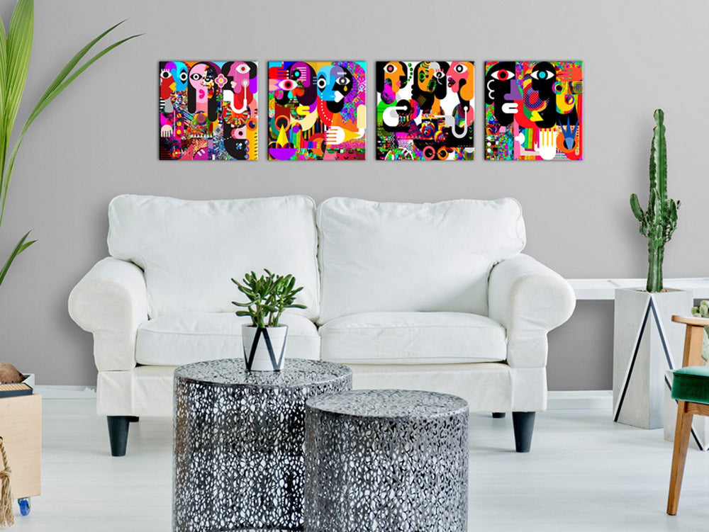 Glezna ar modernu un abstrakta rakstu - Abstraktas sarunas, 96103 G-ART.