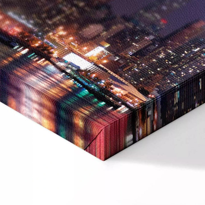 Kanva ar nakts Ņujorku -  Nakts dzīve, 98217, zila, melna ART XL