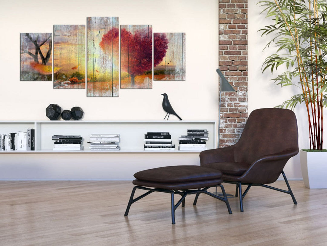 Glezna ar rudens ainavu - Mīlētāju rudens, (x5), 93006 G-ART
