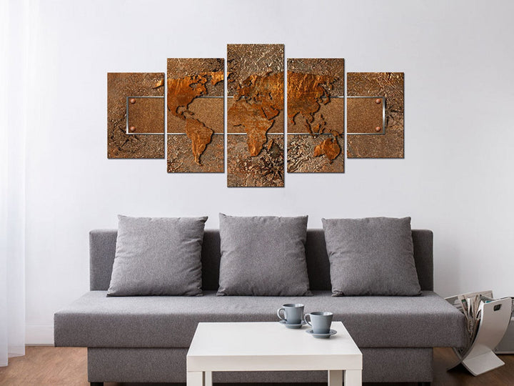 Glezna ar vintāžas karti brūnā krāsā, 93089 (x5) G-ART