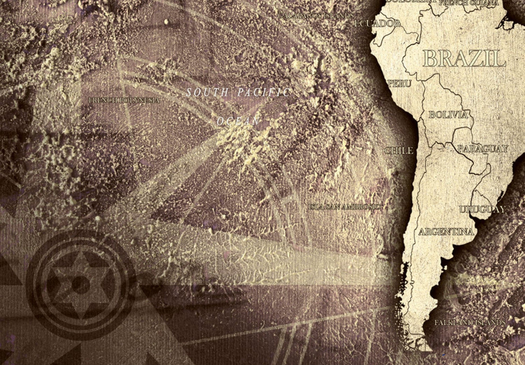 Glezna ar vintāžas karti brūnos toņos - Dārgakmeņu pasaule, 91878 G-ART.