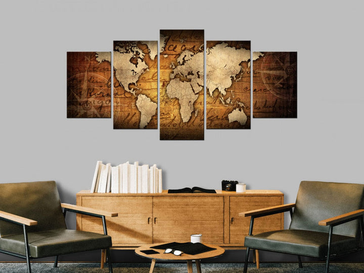Glezna ar vintāžas pasaules karti - Dzintara karte, 91859 (x5) G-ART