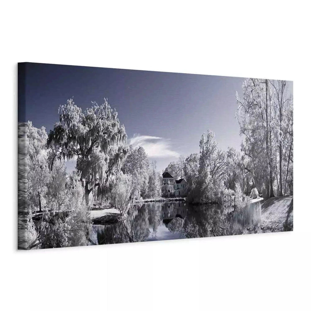 Kanva ar ziemas dabu - Ziemas ezers, (x 1) - ziemas noskaņojums G-ART