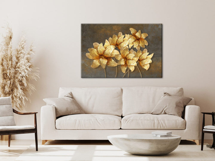 Glezna ar zīmētiem ziediem uz vintāžas fona, 131971 G-ART.