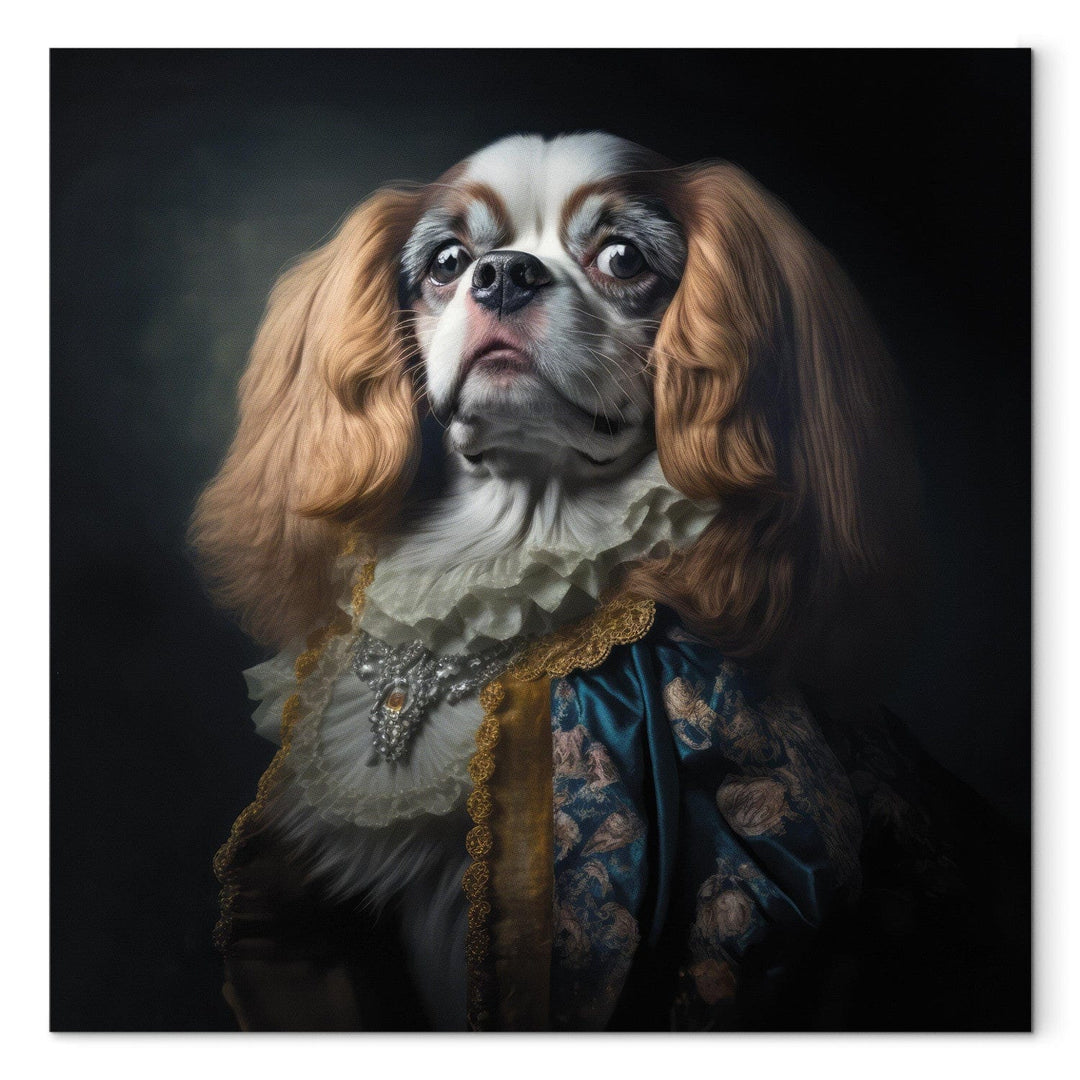 Glezna - Čārlza spaniels - lepna aristokrātiska suņa portrets - 150161 G-ART