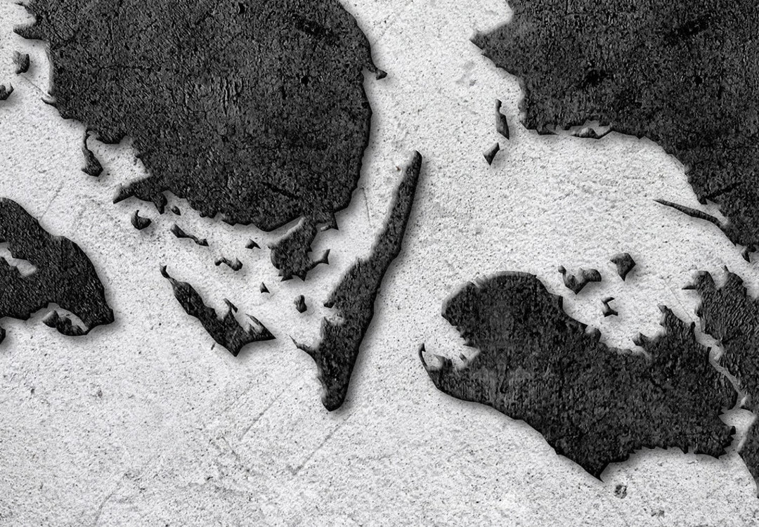 Glezna - Dānija uz akmens faktūras - Ziemeļvalstu kontūru karte, 135177 G-ART.