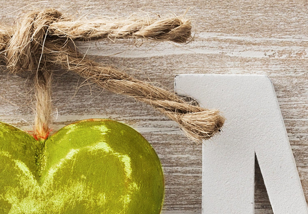 Glezna ar Home uzrakstu - zaļa sirsniņa, (x5), 94845 G-ART.