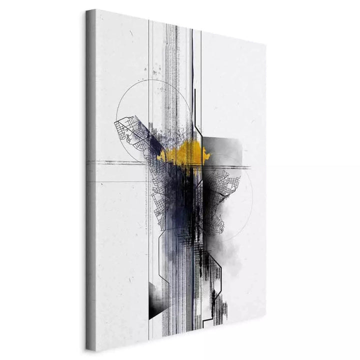 Kanva - industriālā abstrakcija - Sentimentālais ceļojums - pelēkā G-ART
