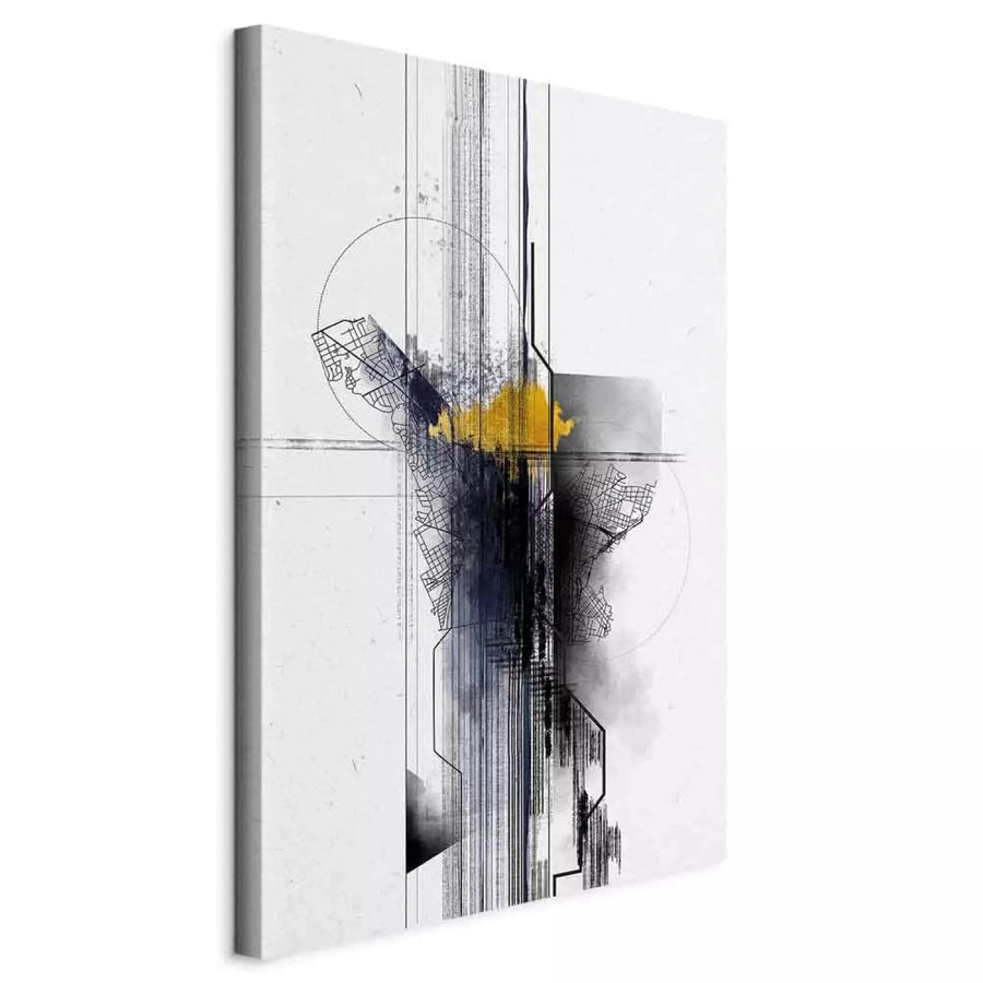 Kanva - industriālā abstrakcija - Sentimentālais ceļojums - pelēkā G-ART