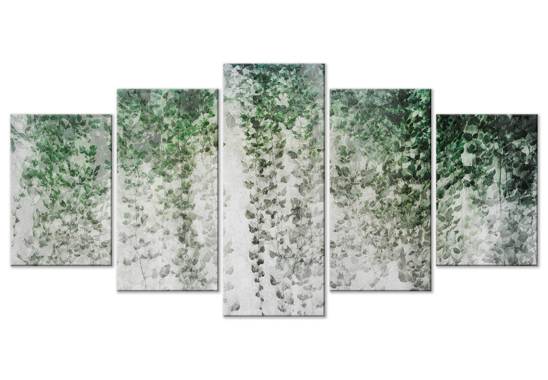 Glezna - Klusums - kompozīcija ar zaļo efeju pie sienas, 151437 G-ART