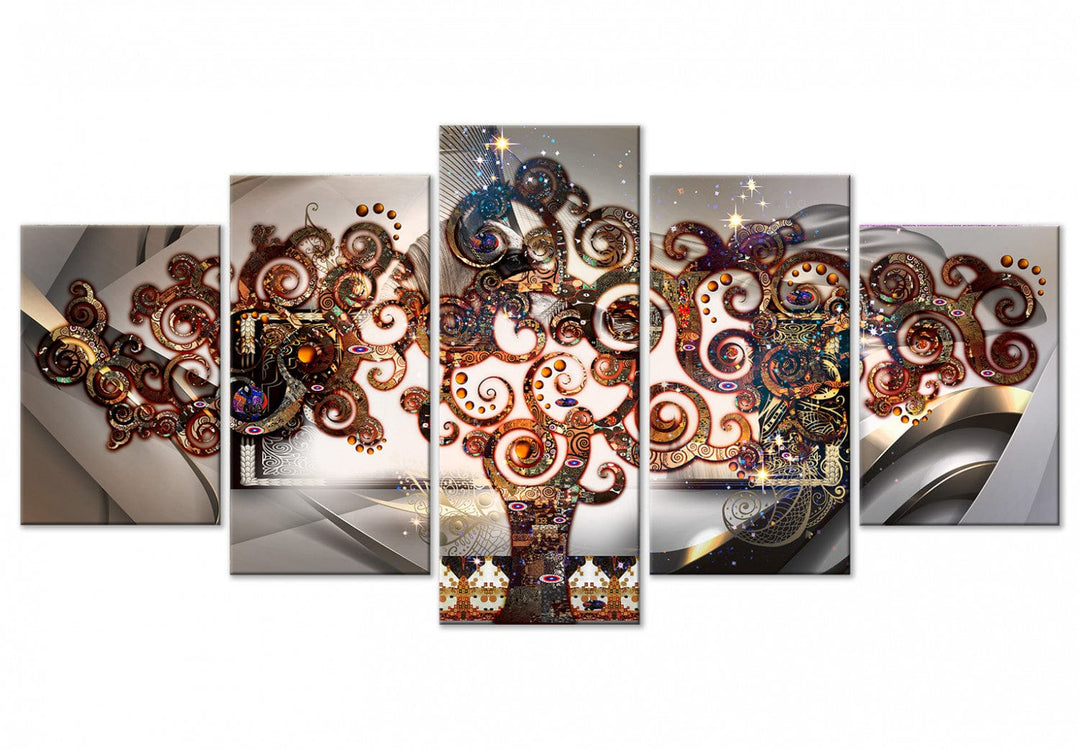 Glezna - Koks Gustava Klimta stilā - krāsaina jūgendstila abstrakcija G-ART