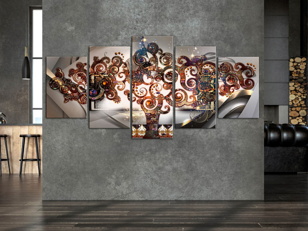 Glezna - Koks Gustava Klimta stilā - krāsaina jūgendstila abstrakcija G-ART