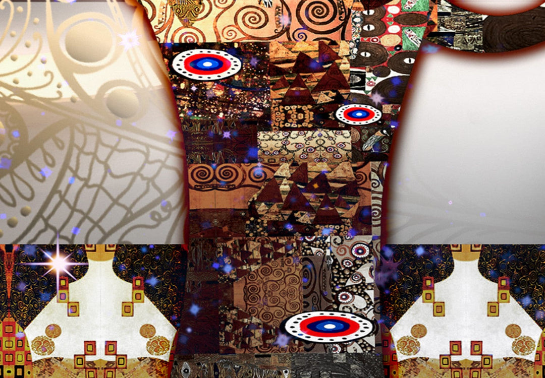 Glezna - Koks Gustava Klimta stilā - krāsaina jūgendstila abstrakcija G-ART