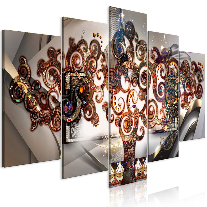 Glezna - Koks Gustava Klimta stilā - krāsaina jūgendstila abstrakcija G-ART