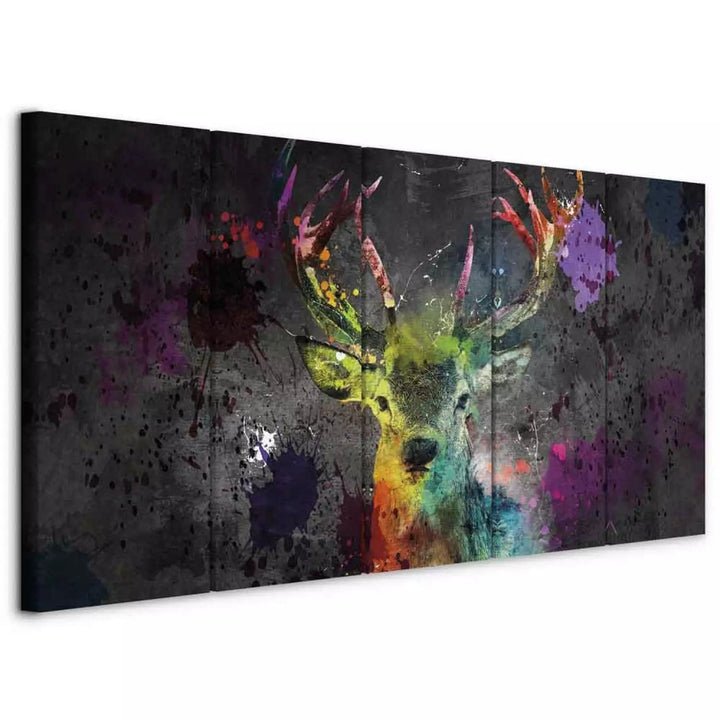 Glezna jauniešu istabā - krāsains abstrakts briedis, (x 5), 129861 G-ART