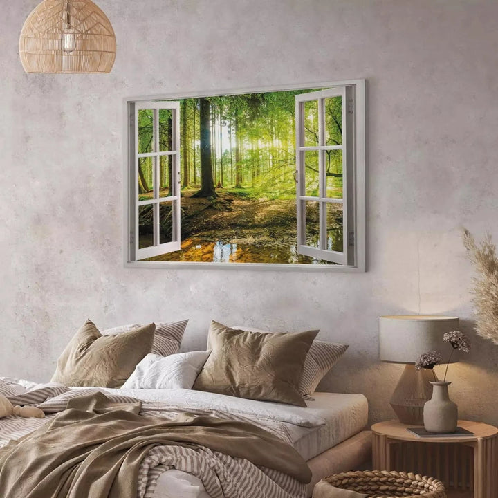 Kanva - Logs: Skats uz mežu, 105186, zaļā krāsā ART XL