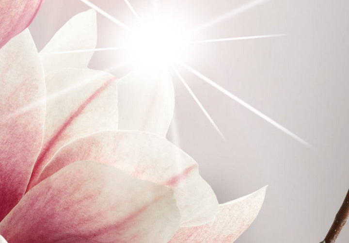 Glezna ar magnoliju rozā un pelēkā krāsā - Magnolijas ziedēšanas laikā G-ART
