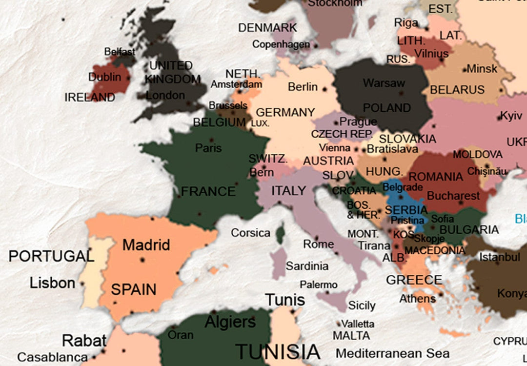 Glezna - Pasaules karte: Akmeņainie okeāni, 91892 G-ART.