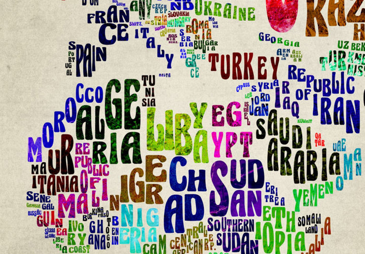 Triptihs - Pasaules karte ar valsts uzrakstiem (triptihs), 55404, (x3) G-ART