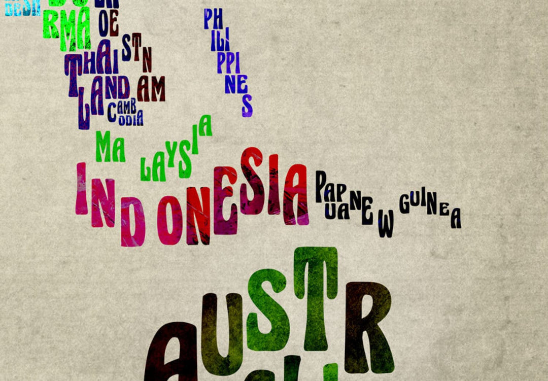 Triptihs - Pasaules karte ar valsts uzrakstiem (triptihs), 55404, (x3) G-ART