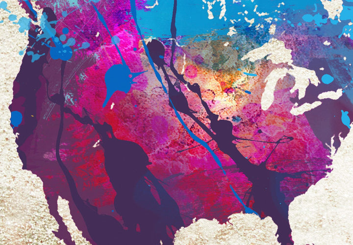 Glezna - Daudzkrāsaina pasaules karte: Pilsētas stils, 97479 G-ART.