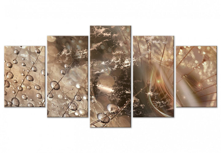 Glezna - Pienenes sepijas krāsā - maigi ziedi dārzā ar rasu, 144517 G-ART