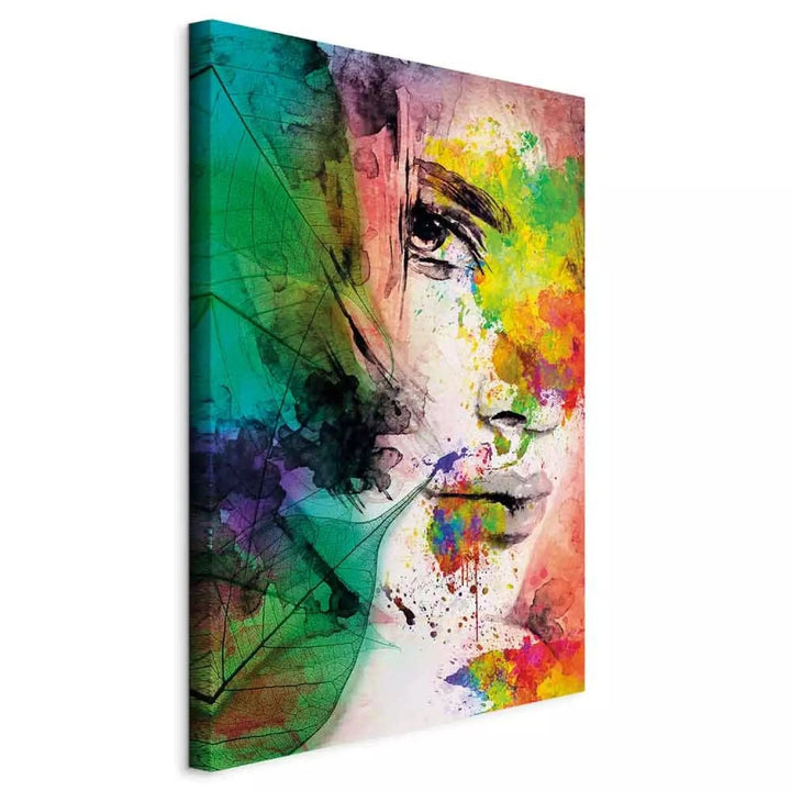 Kanva - Sievietes abstrakts portrets - Sievišķības krāsas, krāsaina G-ART