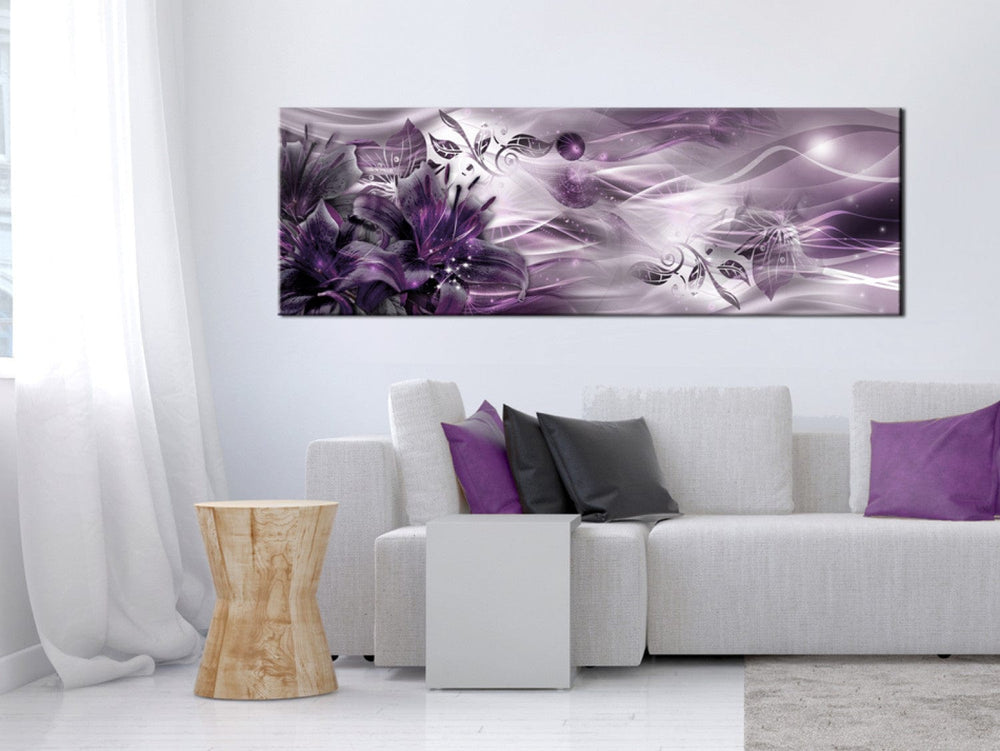 Glezna violētos toņos, abstrakcija un lilijas, 92969 (x1) G-ART.