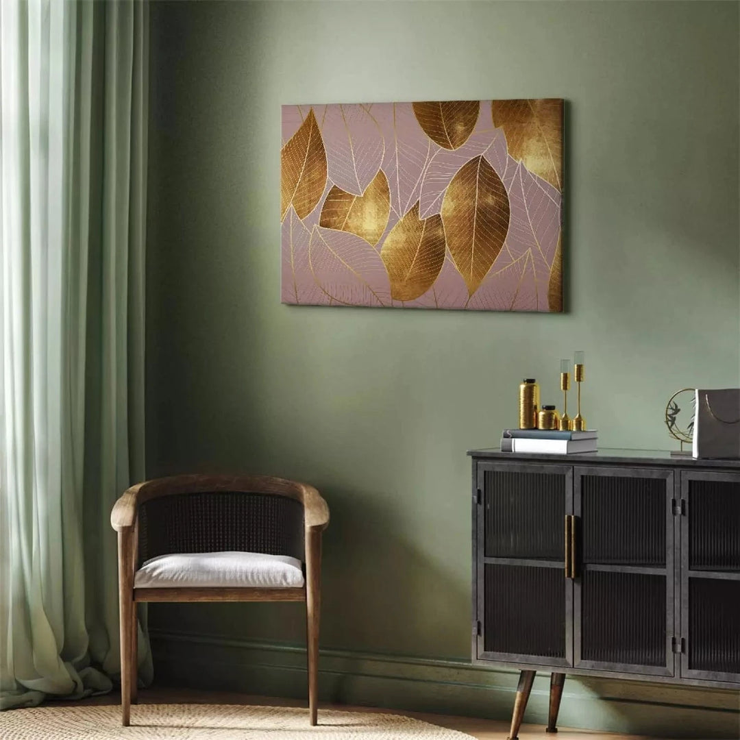 Glezna - Violeti zelta raksts ar lapām (x 1), 135692 G-ART