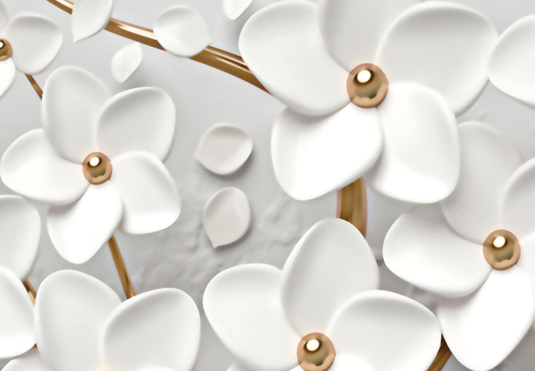 Glezna - Ziedošs koks uz pelēka fona, 151441 G-ART