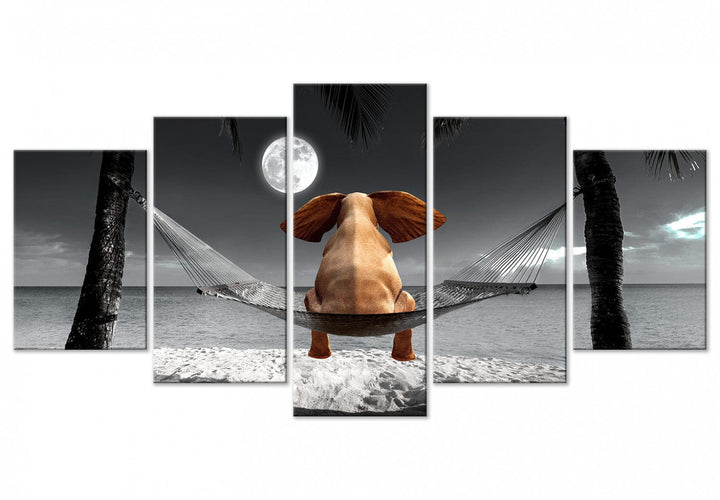 Glezna - Zilonis uz šūpuļtīkla, (x 5), 128836 G-ART