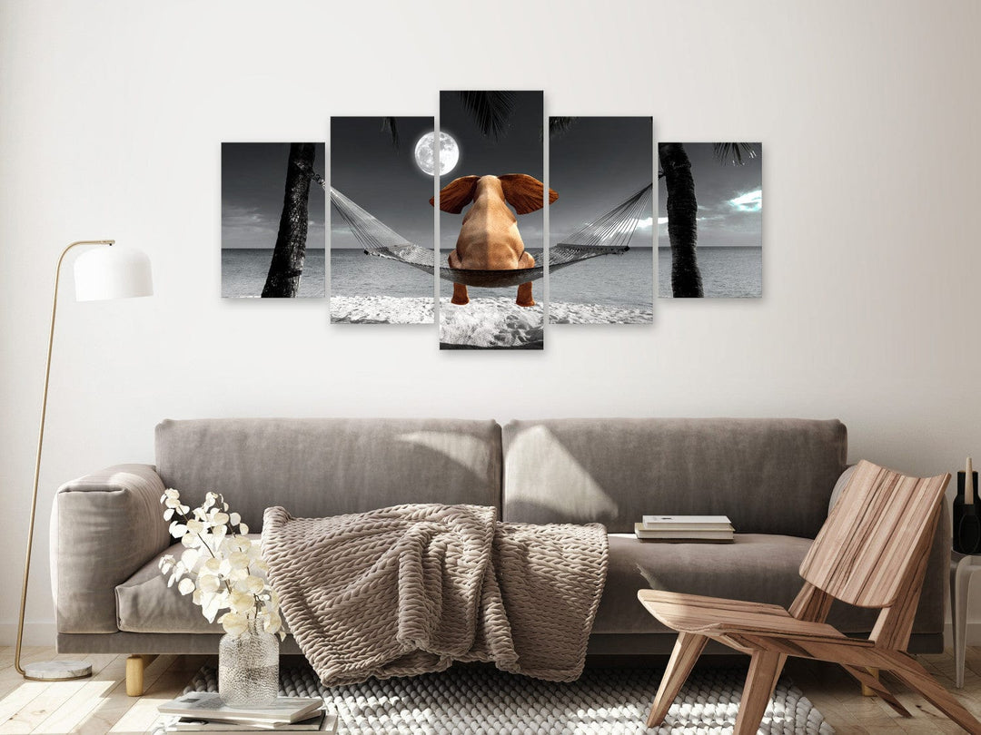 Glezna - Zilonis uz šūpuļtīkla, (x 5), 128836 G-ART