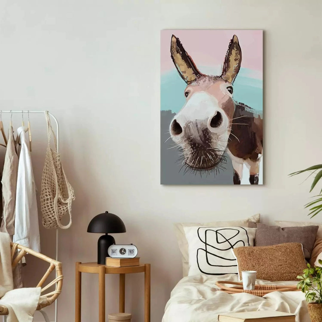 Kanva - Ziņkārīgais ēzelis, 123039, rozā, pelēkā krāsā ART XL