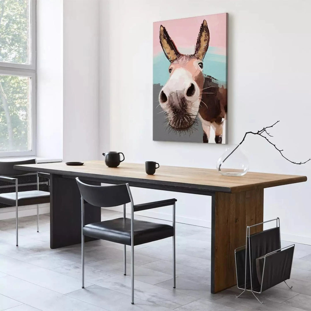 Kanva - Ziņkārīgais ēzelis, 123039, rozā, pelēkā krāsā ART XL