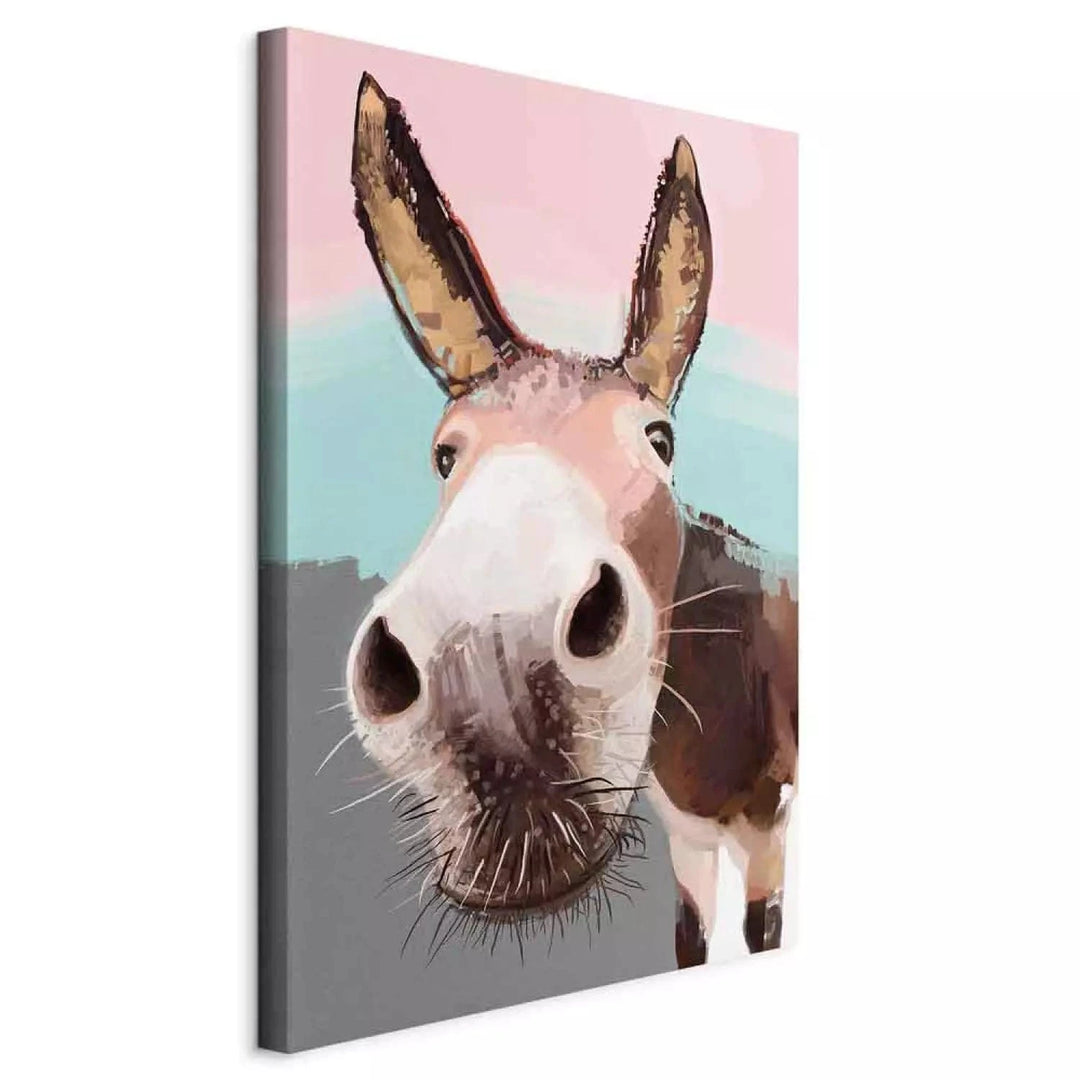 Kanva - Ziņkārīgais ēzelis, 123039, rozā, pelēkā krāsā ART XL