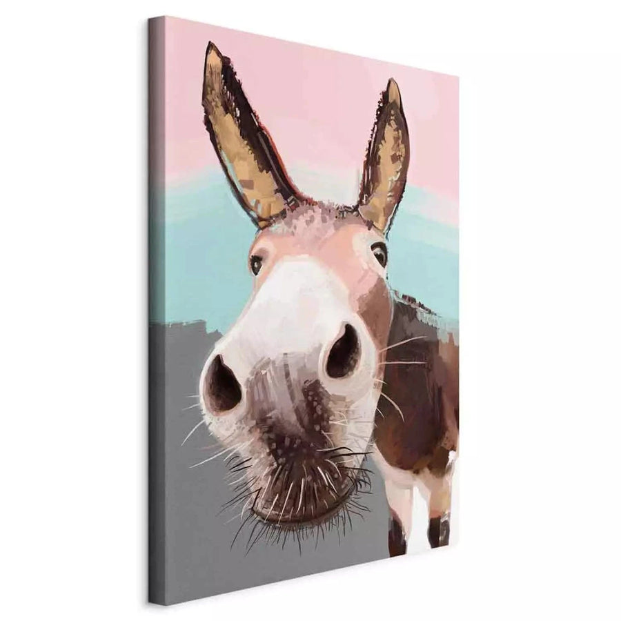 Kanva - Ziņkārīgais ēzelis, 123039, rozā, pelēkā krāsā ART XL