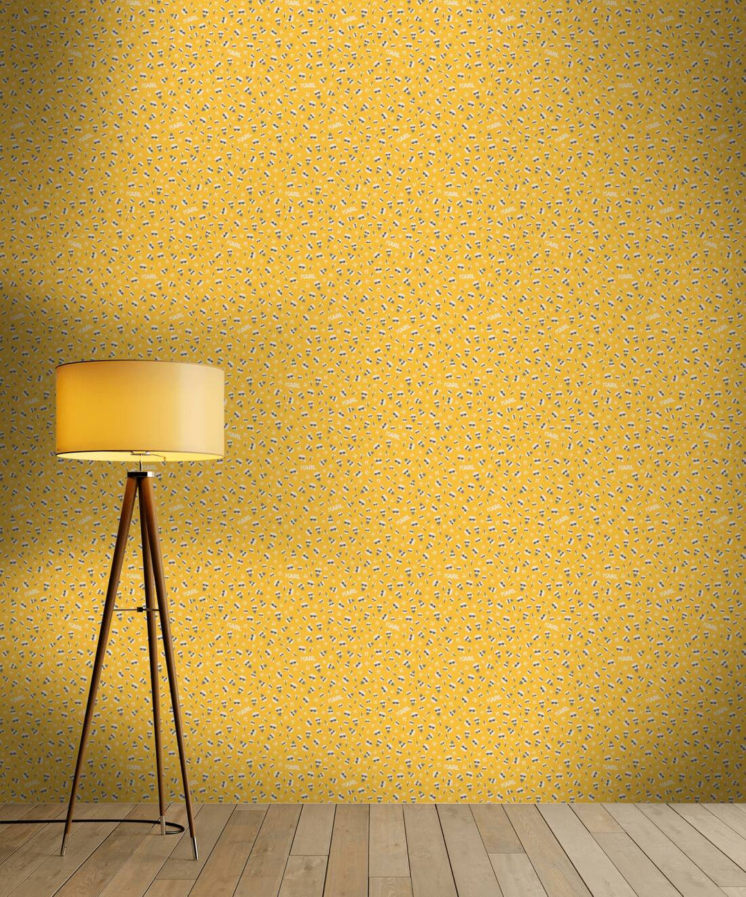 Karl LAGERFELD tapetes, komiksu dizains – dzeltenā krāsā, 378434 AS Creation