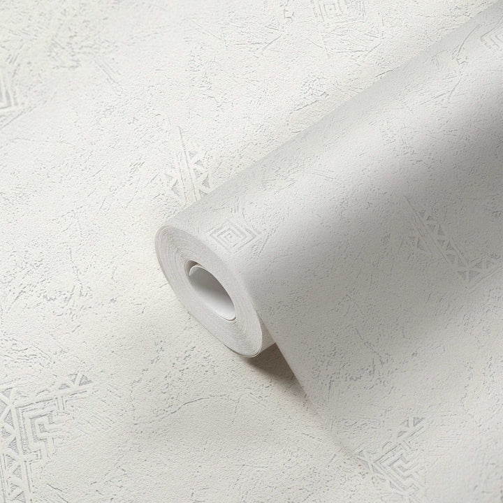 Krāsojamas tapetes ar apmetuma struktūru un ģeometriskiem elementim AS Creation