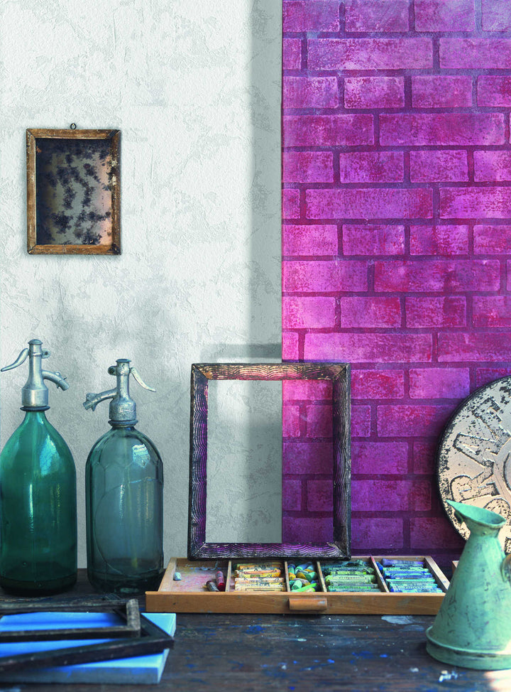 Krāsojamas tapetes AS Creation ar ķieģeļa rakstu, 245410, (1.06x25m) AS Creation