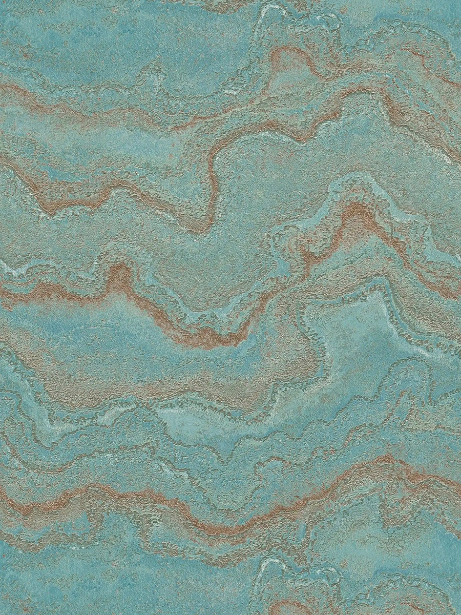 Marmora neaustas tapetes ar metālisku efektu - tirkīza krāsā, 396591 AS Creation