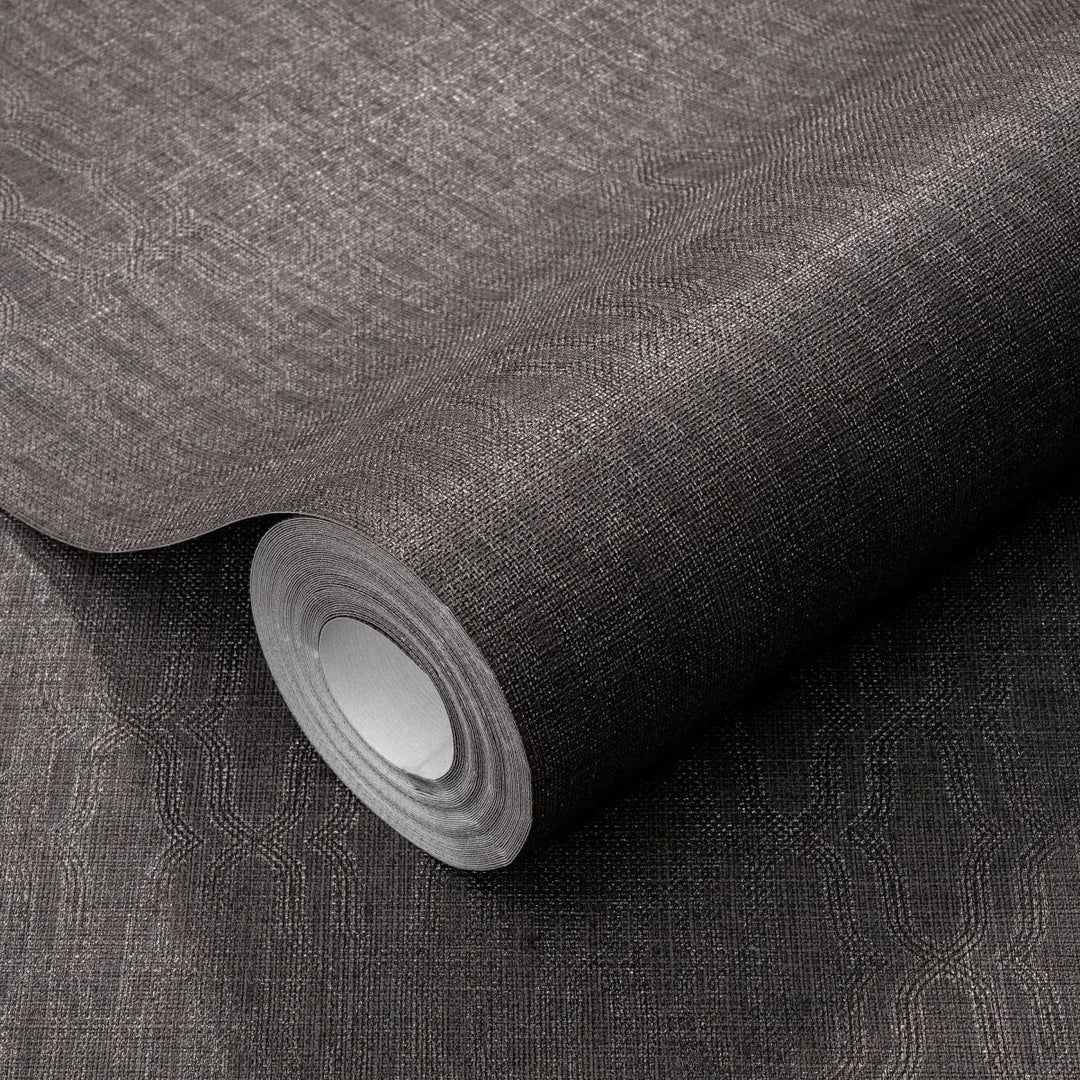 Tumši brūnas ornamenta tapetes ar elegantu tekstūru   Tapetenshop.lv