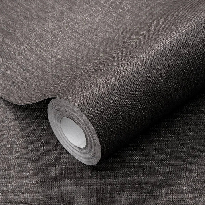 Tumši brūnas ornamenta tapetes ar elegantu tekstūru   Tapetenshop.lv