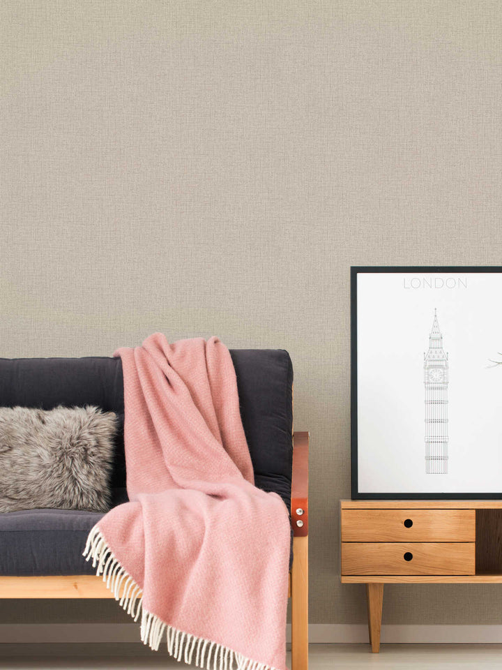 Vienkrāsainas tapetes AS Creation bēšā krāsā AS 385283 AS Creation